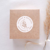 Elegante maan en sterren Terracotta bruiloft gunst Ronde Sticker