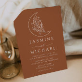 Elegante maan en sterren Terracotta bruiloft Kaart