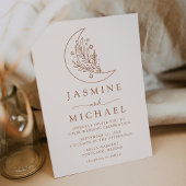 Elegante maan en sterren Terracotta bruiloft Kaart