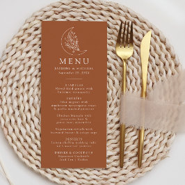 Elegante maan en sterren Terracotta bruiloft Menu