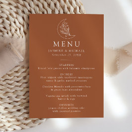 Elegante maan en sterren Terracotta bruiloft Menu