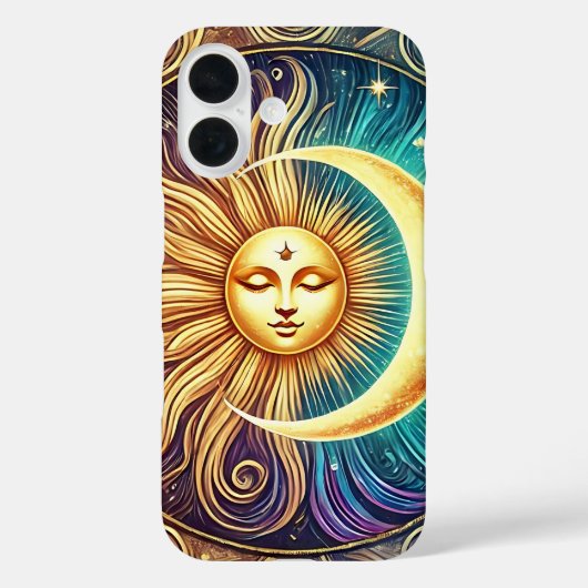 Elegante maan en zon hemelse kunst Case-Mate iPhone case (Achterkant)