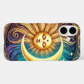 Elegante maan en zon hemelse kunst Case-Mate iPhone case (Achterkant (horizontaal))