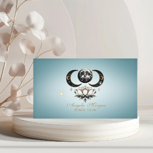 Elegante Maan Lotus Blauw Visitekaartje