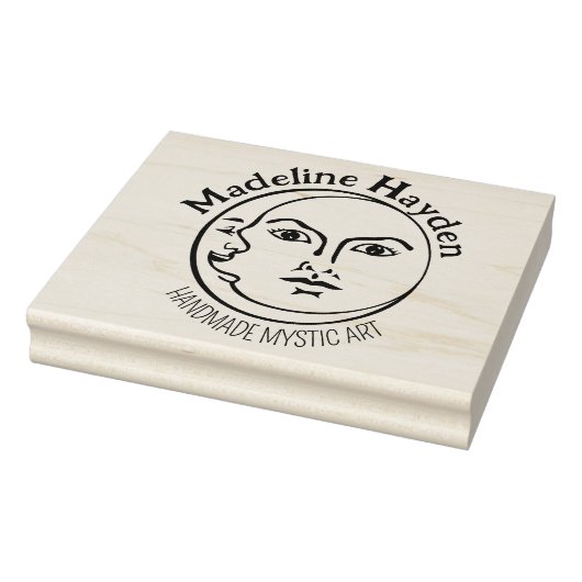 Elegante maan, Mystic Custom Logo, groot Rubberstempel (Stempel)