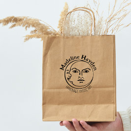 Elegante maan, Mystic Custom Logo, groot Rubberstempel