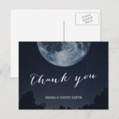 Elegante Maan & Sterren bruiloft Dank u Briefkaart (Voorkant / Achterkant)