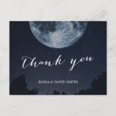 Elegante Maan & Sterren bruiloft Dank u Briefkaart (Voorkant)