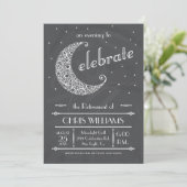 Elegante Maan Viering - Schoolbord Kaart (Staand voorkant)