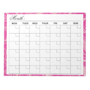 Elegante maandelijkse agenda planner notitieblok
