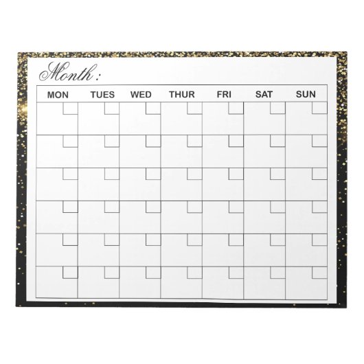 Elegante maandelijkse agenda planner notitieblok (Voorkant)