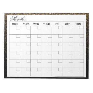 Elegante maandelijkse agenda planner notitieblok
