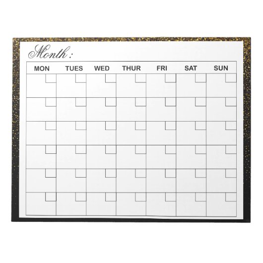Elegante maandelijkse agenda planner notitieblok (Voorkant)