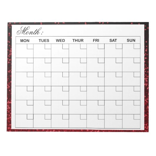 Elegante maandelijkse agenda planner notitieblok (Voorkant)