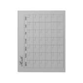 Elegante maandelijkse agenda planner notitieblok (Linkerzijde)