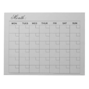 Elegante maandelijkse agenda planner notitieblok
