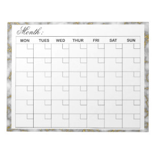 Elegante maandelijkse agenda planner notitieblok