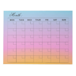 Elegante maandelijkse agenda planner notitieblok