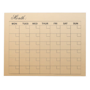 Elegante maandelijkse agenda planner notitieblok