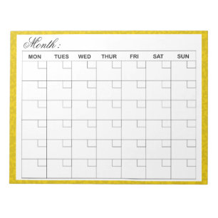 Elegante maandelijkse agenda planner notitieblok