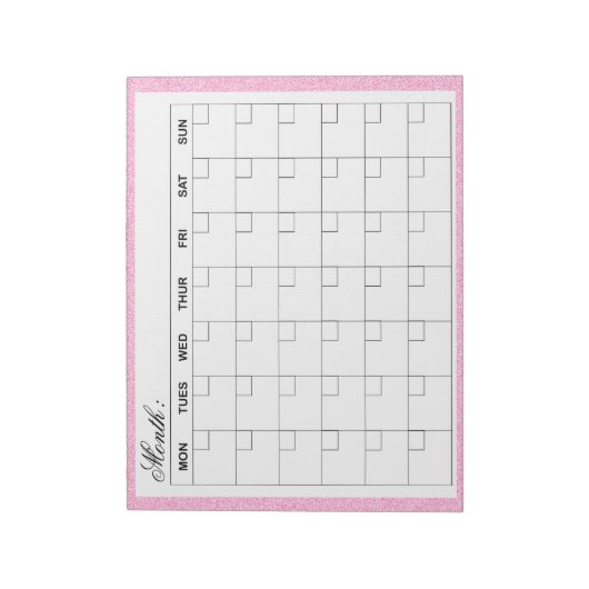 Elegante maandelijkse agenda planner notitieblok (Linkerzijde)