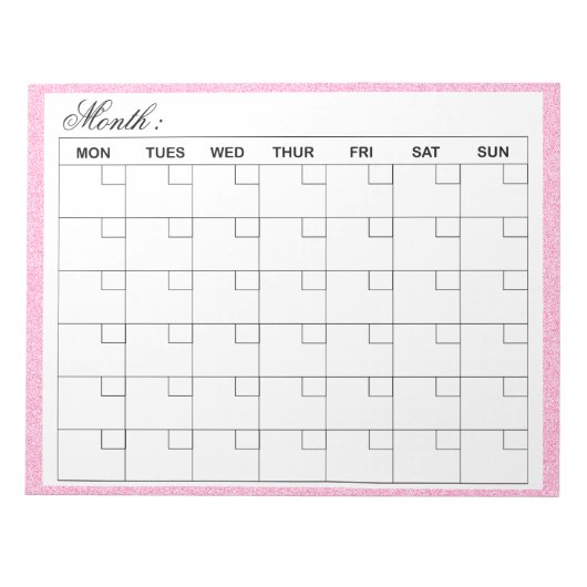 Elegante maandelijkse agenda planner notitieblok (Voorkant)