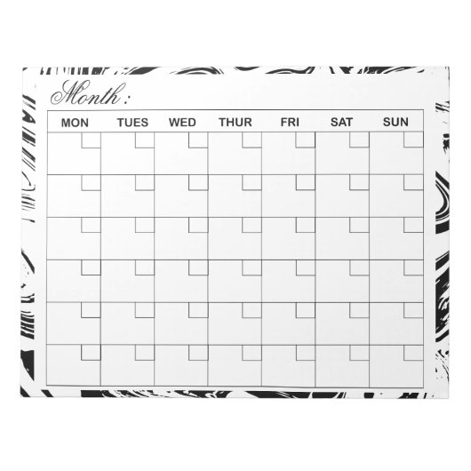 Elegante maandelijkse agenda planner notitieblok (Voorkant)
