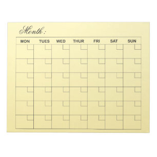 Elegante maandelijkse agenda planner notitieblok