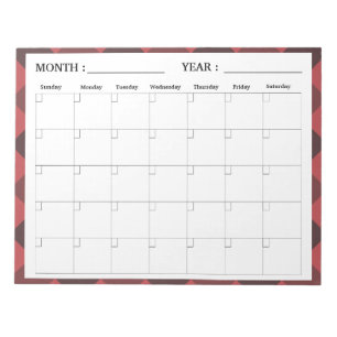 Elegante maandelijkse blanco agenda planner notitieblok