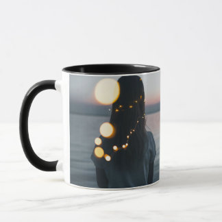 Elegante maanlicht abstract zwart keramiek koffie mok