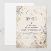 Elegante Maanverlichte Boho Hemelbruiloft Kaart (Voorkant / Achterkant)