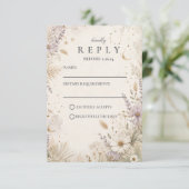 Elegante Maanverlichte Boho Hemelbruiloft RSVP Kaartje (Staand voorkant)