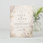 Elegante Maanverlichte Boho Hemelbruiloft Save The Date (Staand voorkant)