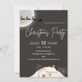 Elegante maanverlichte kerstfeestuitnodiging kaart (Voorkant)