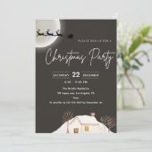 Elegante maanverlichte kerstfeestuitnodiging kaart (Staand voorkant)