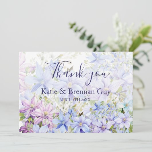 Elegante Maartse-Bruiloft Bedankt (Staand voorkant)