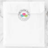 Elegante Macaron en gebogen tekst Ronde Sticker (Tas)