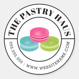 Elegante Macaron en gebogen tekst Ronde Sticker