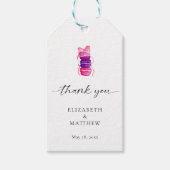 Elegante Macaron Roze Bow Coquette bruiloft Cadeaulabel (Voorkant)