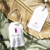 Elegante Macaron Roze Bow Coquette bruiloft Cadeaulabel