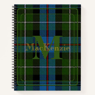 Elegante MacKenzie Clan Tartan Monogram Notitieboek