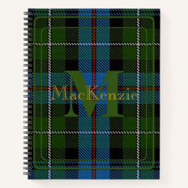 Elegante MacKenzie Clan Tartan Monogrammteken Notitieboek