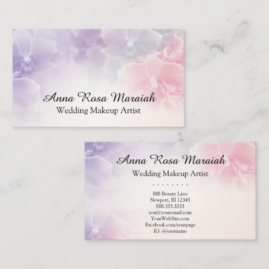 *~* Elegante Macro Foto Roze Lavendel Bloemen Visitekaartje (Voorkant / Achterkant)