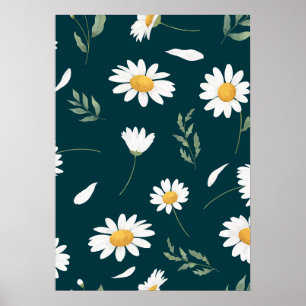 Elegante Madeliefjes Bloempatroon Kunstposter – Do Poster