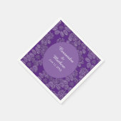 Elegante madeliefjes in Floral Royal Paarse bruilo Servet (Hoek)