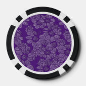 Elegante madeliefjes in Paarse bruiloft Poker Chips (Achterkant)