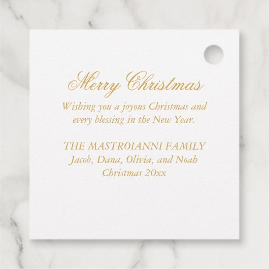 Elegante Madonna & Kind Religieuze Kerstmis Bedankjes Labels (Achterkant)