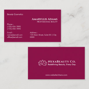 Elegante Magenta Beauty Cosmetica Estheetician Visitekaartje