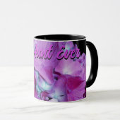 Elegante magenta blauwgroen hortensia's beste tant mok (Voorkant rechts)