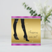 Elegante Magenta en Gouden Verjaardagsfeest Kaart (Staand voorkant)